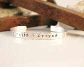 1 Samuel 1:27 STERLING SILVER Infertility / Fertility Hand Stamped Cuff Bracelet - Mother's Day Gift Mother's Day Gift