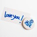 Blue heart round magnet