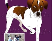 Custom Pet Portrait : Modern Print of YOUR Pet (Background shown here is Solid)