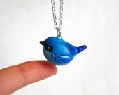 Blue Bird Necklace, Animal Totem Jewelry - FlowerLandShop