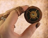 Glow in the Dark Compass pendant. Handmade steampunk jewelry