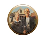 Vintage 1980s Farmer and His Wife Pin