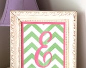 Personalized Chevron Initial Art Print