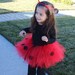 Girl's Lady Bug Tutu Costume with Antenna. Lady Bug Birthday Tutu. Red and Black Tutu. Halloween Tutu