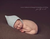 Newborn Bonnet: Newborn Photo Prop - Vintage Inspired Crochet Hat, Pixie Hat, Boy & Girl Photography Props
