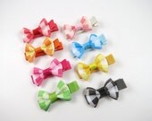 Small Hair Bows - Hair Clip Set - Pink Blue Green Orange Yellow Black Red Hair Bows - Mini Hair Bow Set - Hair Bow Gift Set - Hair Bows