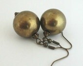 Antique Bronze Bead Earrings Drop Dangle Earrings Brass