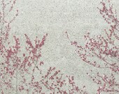 8x10 - Adorn - Urban Nature Photography, Abstract Botanical Art Print, Gray Concrete, Pink Burgundy Flowers, Minimalist