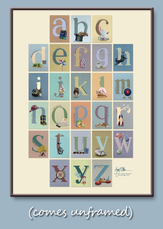 Alphabet Poster "Series 1" 18" X 24" Nursery Wall Art (comes unframed)