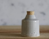 SALE grey spice bottle - cumin. porcelain with natural cork. modern pottery minimal design home decor