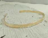 Gold Cuff Bracelet, 14K Gold Fill Hammered Cuff Bracelet, Simple Gold Cuff, Stacking Bracelets, Gift For Her