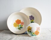 Franciscan Earthenware Floral Serving Set - 70's