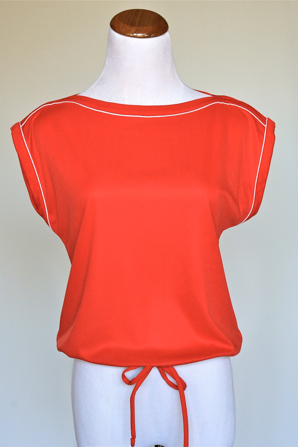 70's Vintage Shirt, Skater Girl Top, Red Shirt
