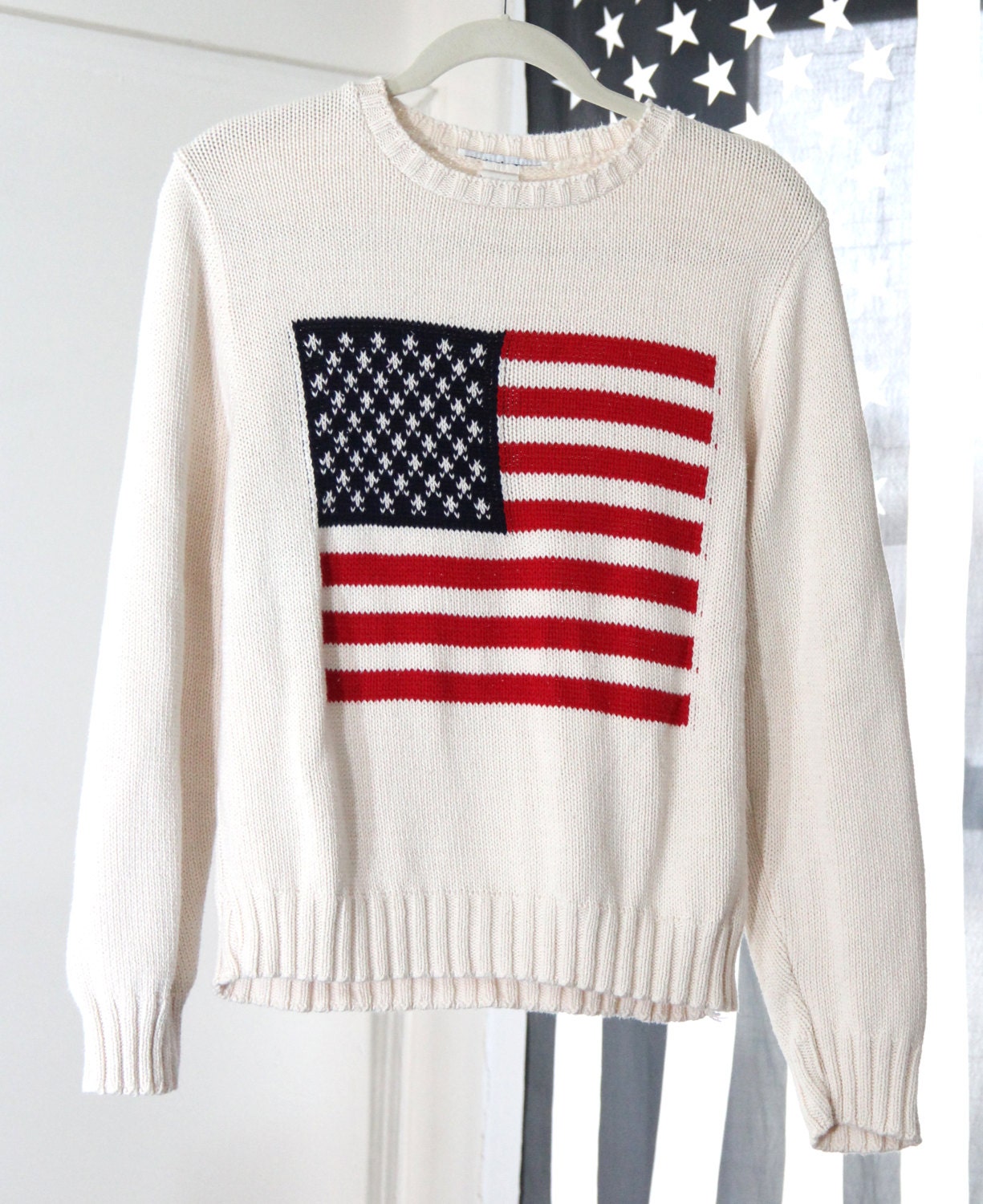 American Flag 90s Comfy Lightweight Sweater