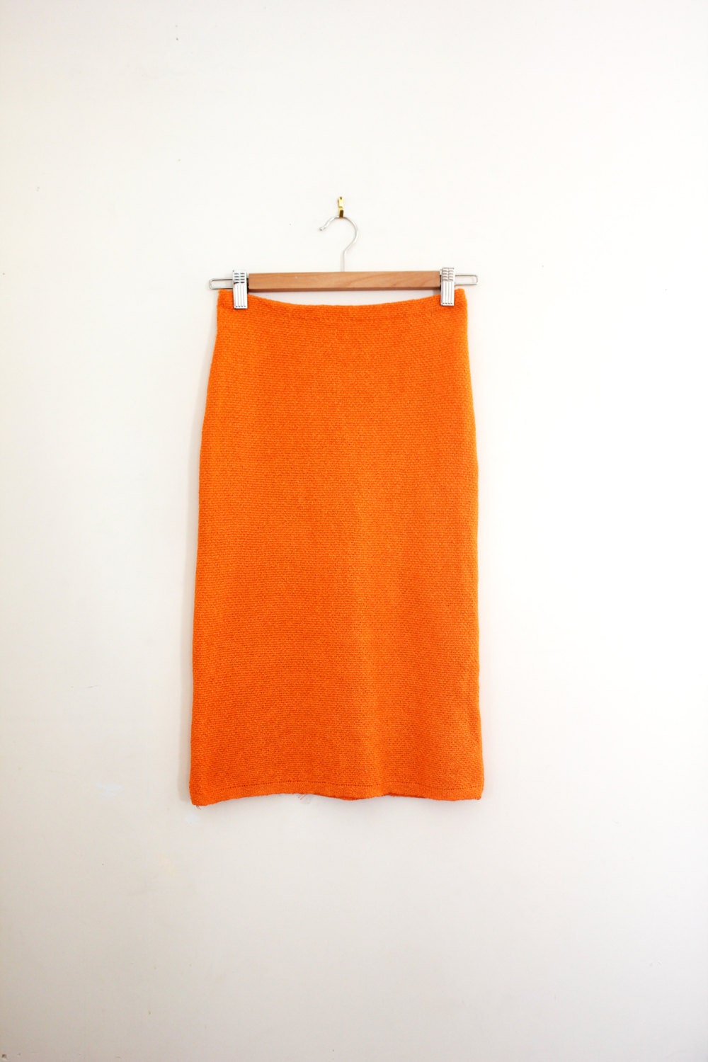 Vintage 1960's Knit Wiggle Skirt - High Waist Pencil Skirt - Size Small