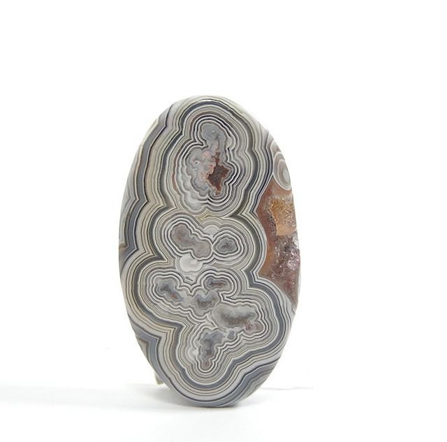 Black and White Crazy Lace Agate Drilled Stone Cabochon 82 carats