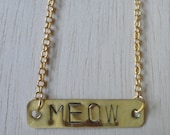 Gold Personalized Name Necklace Stamped Metal