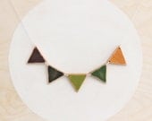 Earth Tones with Gold - Large Wooden Bunting Necklace
