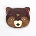 Spirit Bear Pin - Handpainted Wooden Blackbear Brooch Pin in Purple, Spirit Animal Totem Collection, animal brooch