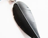 Mens Bicycle Innertube Feather Necklace - Recycled Jewelry - handmade - bicycle - bike - innertube - man - guys