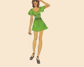 Simplicity Retro 70s Sewing Pattern Hippie Style Dress Maxi Midi Length Butterfly Sleeves Gathered Skirt Bust 34