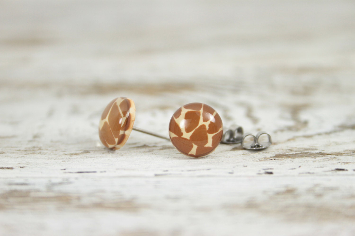 SIMPLY GIRAFFE - Animal Print Post Earrings by Blissful Bird Studio