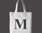 Recycled Cotton Canvas Initial Tote