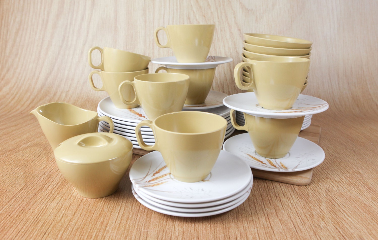 Vintage Melmac Prairie Flower Dinnerware Set by Boonton (45 piece set)