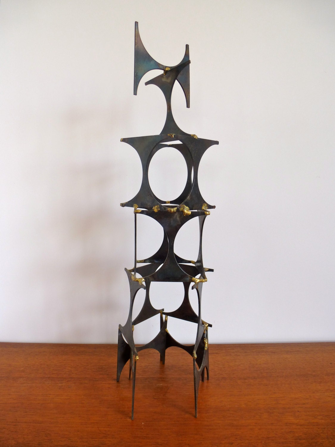 Vintage Mid Century Modernist Iron Sculpture