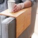 Couch Arm Wrap - SOLID WOOD custom arm drink rest laptop table for straight arm sofa
