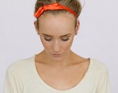 Satin Bow Headband Non-Slip Stretchy Bow Hair Bands Women's Fashion Hair Accessories for Spring Summer in TANGERINE (HB-137D)