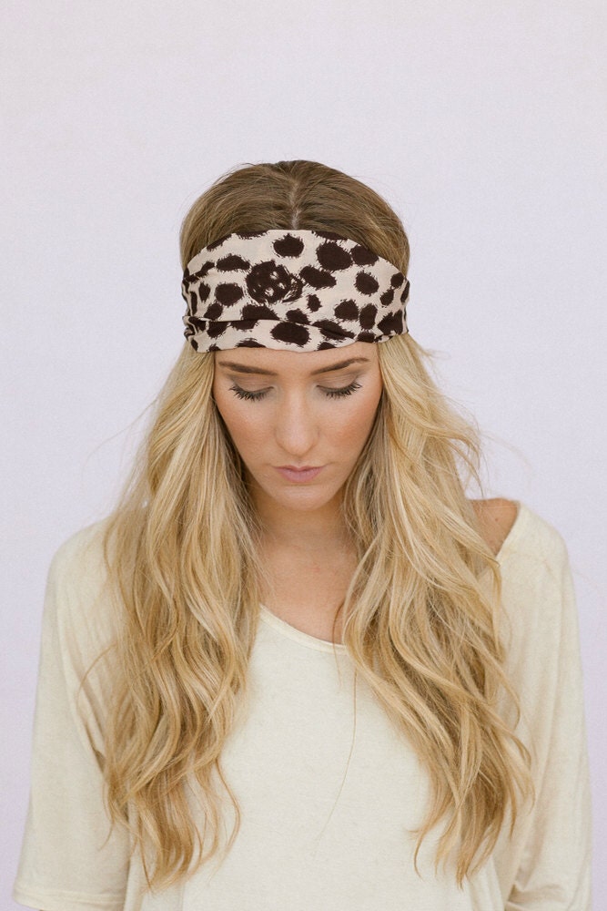 Skull and Leopard Headband Stretchy Animal Print Leopard Headband Wide Turband Headband Hair Wrap