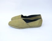 Vintage golden green 90s women espadrilles