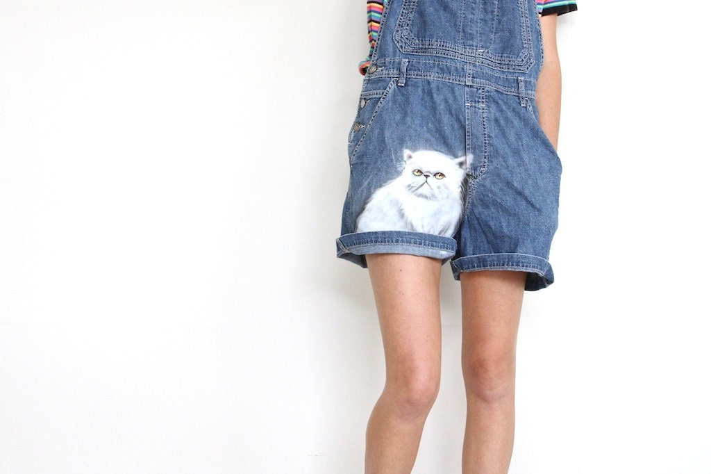 KITTY POM vintage airbrush overalls