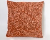 Valley Map Hand-Printed Pillow Cover in Rust