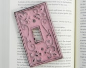 pink light switch cover - switch plate covers - decorative cast iron switch covers