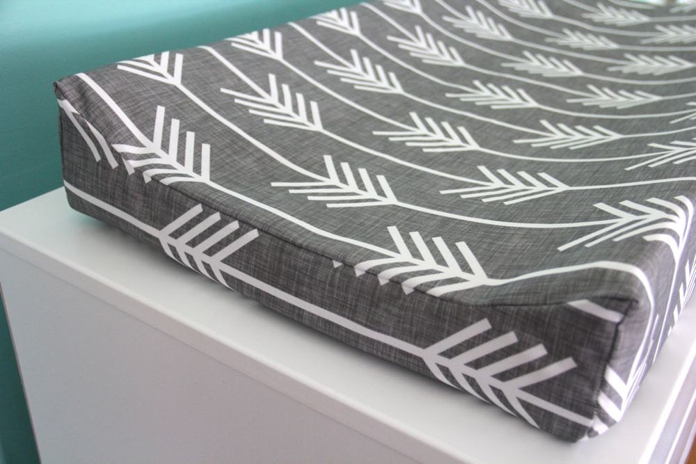 charcoal arrow contoured changing pad cover
