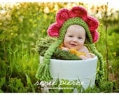 Infant Flower Bonnet with Braids NB/0-3 months