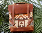 Coastal Bag- Horween leather and Pendleton wool bag