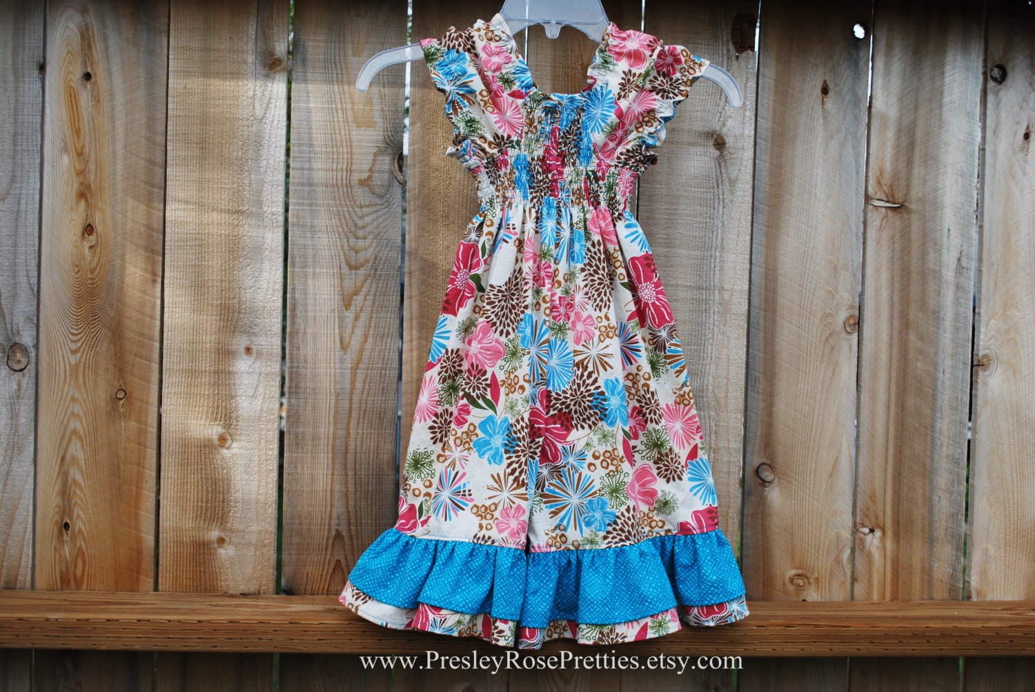 Toddler Girls Ruffled Shirred Capri Romper, Girls Size 3 - READY TO SHIP - Floral Print - Spring, Gift