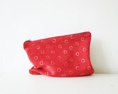 Leather clutch, Leather pouch, iPad mini case, iPad mini cover, Coral/ Salmon