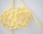 Crochet Flowers Garland, Yellow Primroses, Nursery Bunting, Crocheted Flowers