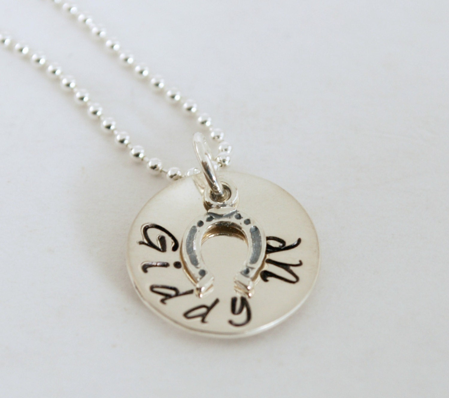 Cowgirl Necklace Custom Horse Jewelry Personalized Hand Stamped Sterling Silver