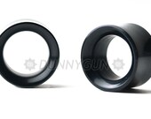 3/4" Pair Horn Beveled Hollow Plugs Organic Hand Carved Body Piercing Jewelry Gauge Earrings