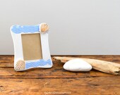 Seashells wood photo frame, spring summer home decoration