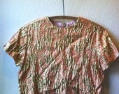 III Vintage Peach and Gold Metallic Top III