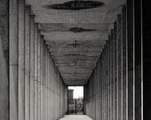 8x12 Print - architectural black white light rhythm structure photograph