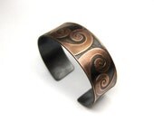 Copper Wave Swirl Bracelet Cuff