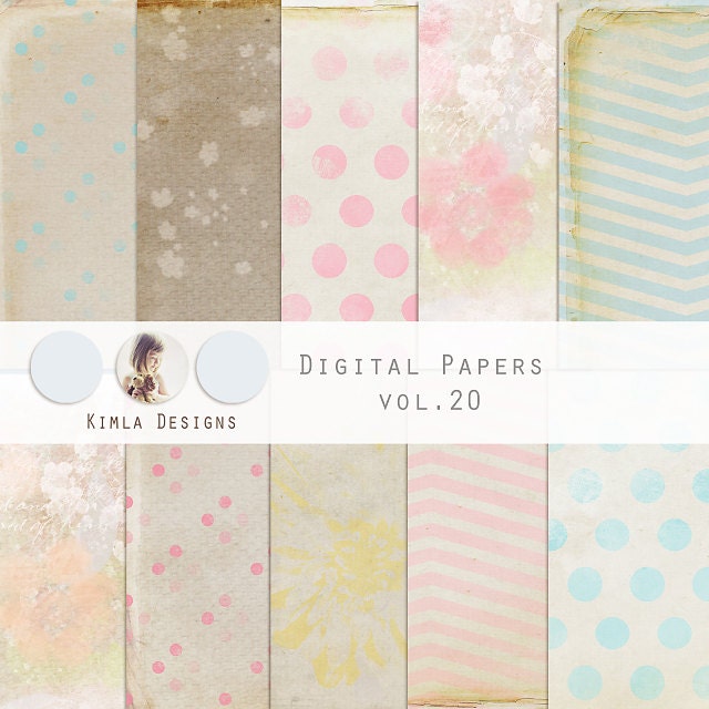 Digital Scrapbooking Papers pack, 12x 12 in , 300 dpi vol.20