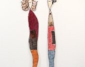 Mothers Day Mom and Grandmother Paper Dolls Bookmark or Magnet Original Drawing Handmade Paper Design